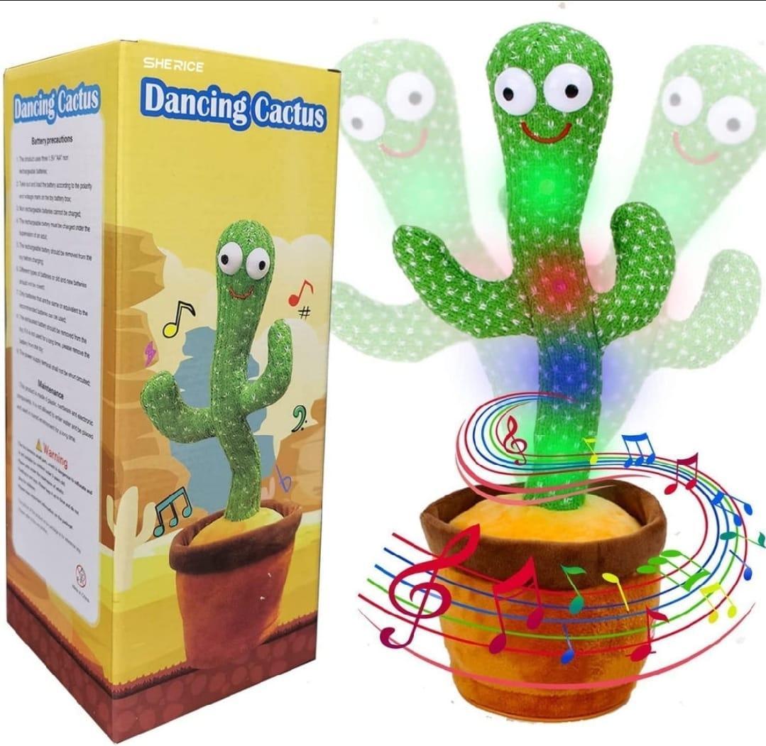 Electric Drive Dancing Cactus for Kids 1-10 Years Green Plush Toy