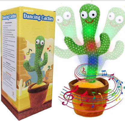 Electric Drive Dancing Cactus for Kids 1-10 Years Green Plush Toy
