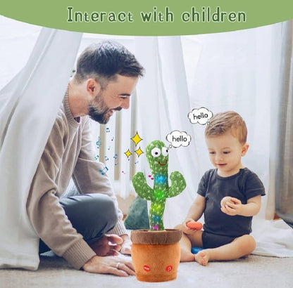 Electric Drive Dancing Cactus for Kids 1-10 Years Green Plush Toy